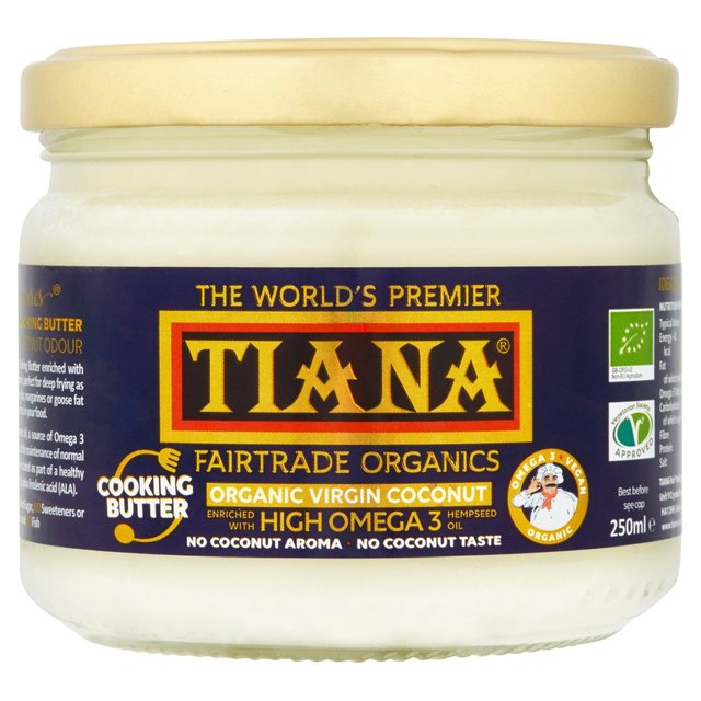 TIANA Omega 3 Organic Coconut Cooking Butter   250ml GOODS M&S   