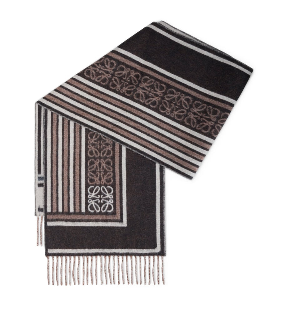 Loewe wool-cashmere Anagram scarf 30x160cm, imported from the UK