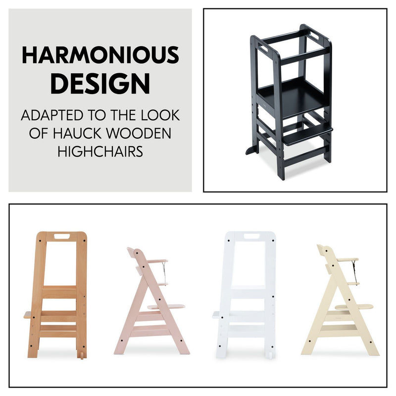 Hauck Montessori learning tower in black, UK version