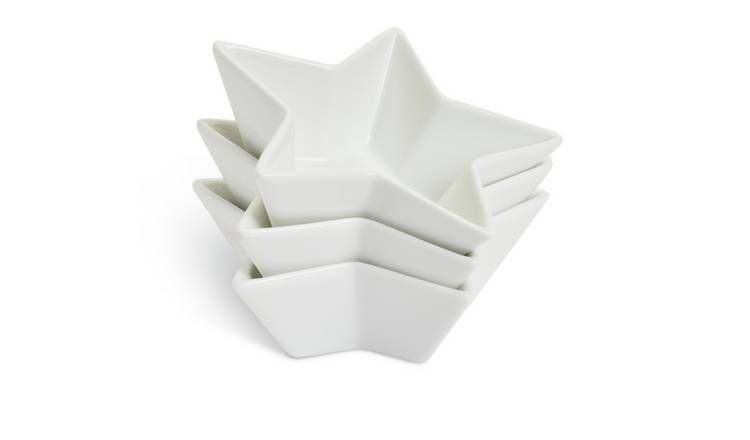 Habitat Star Porcelain 3 Piece Nibble Bowl - White GOODS Argos