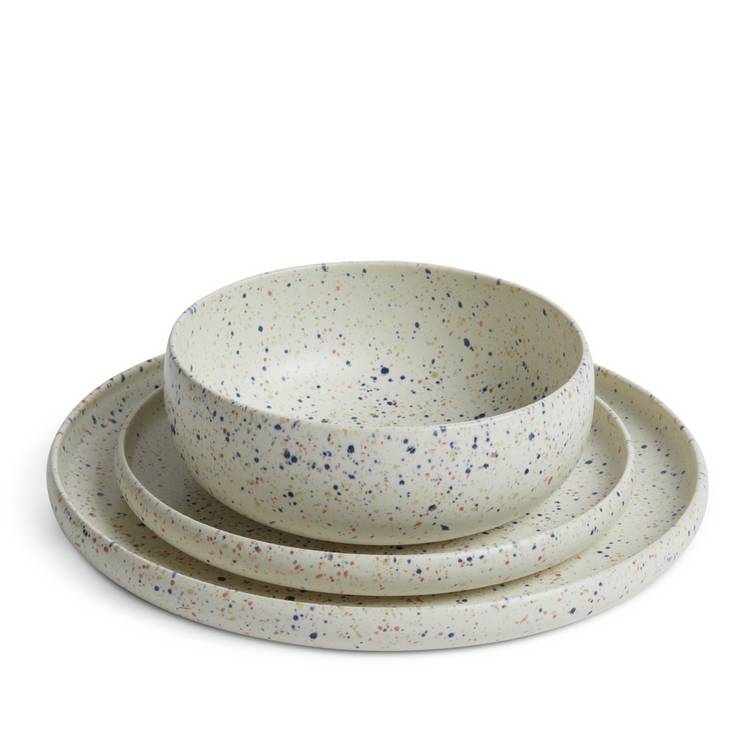 Habitat white speckled stoneware dinner set 12 piece, UK version
