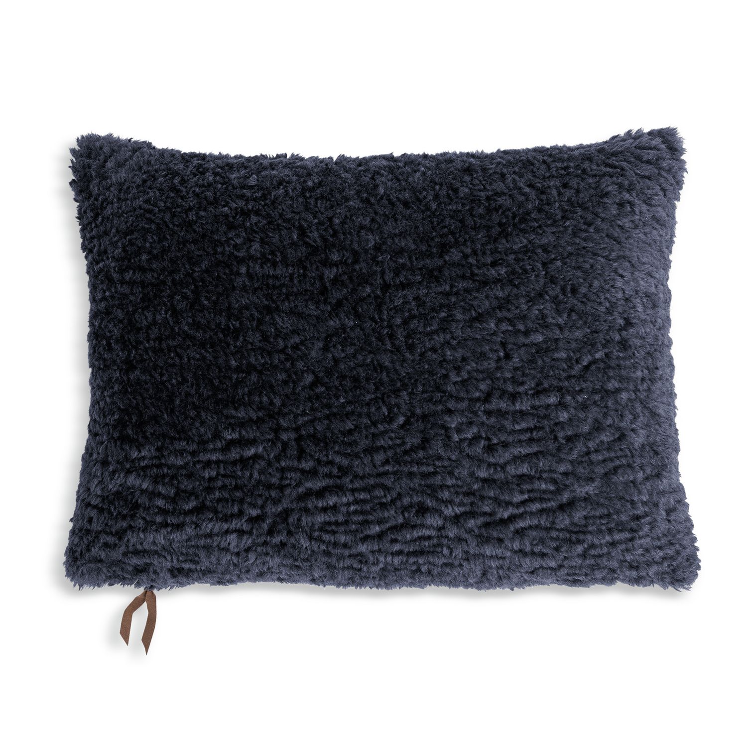 Habitat Faux Shearling Plain Cushion - Navy - 55x40cm