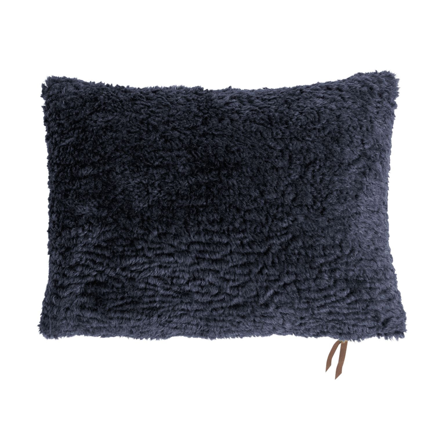 Habitat Faux Shearling Plain Cushion - Navy - 55x40cm