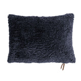 Habitat Faux Shearling Plain Cushion - Navy - 55x40cm