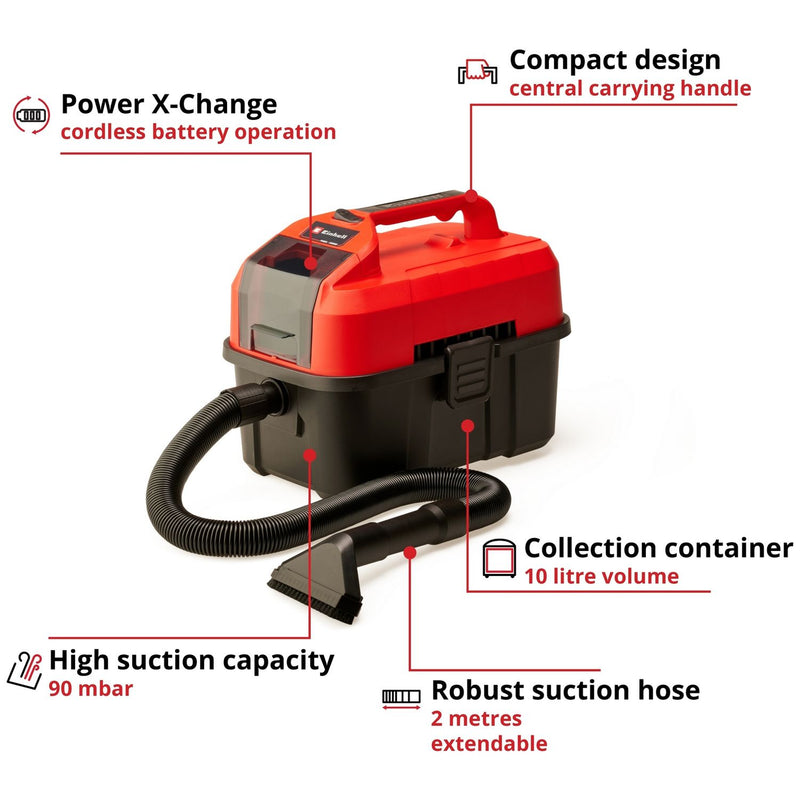 Einhell cordless wet dry vacuum cleaner 10L, imported from the UK