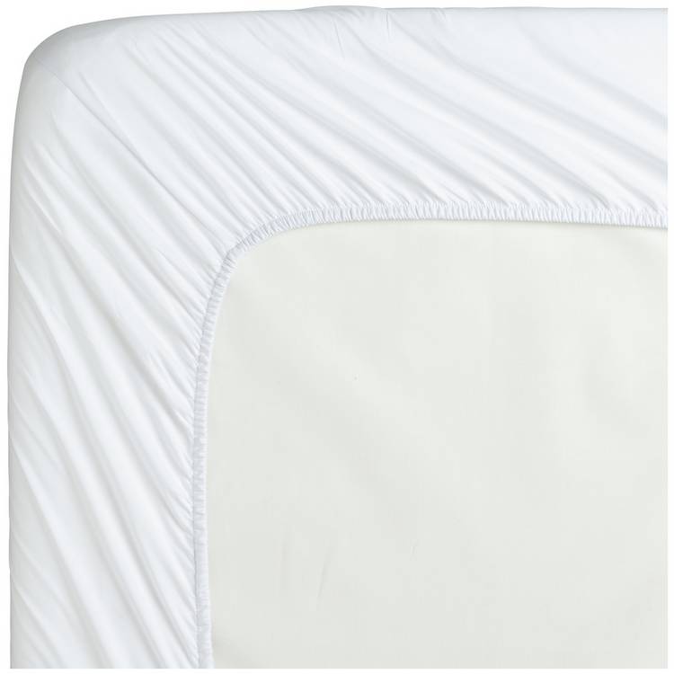 Home Essentials soft touch white fitted sheet single - British product