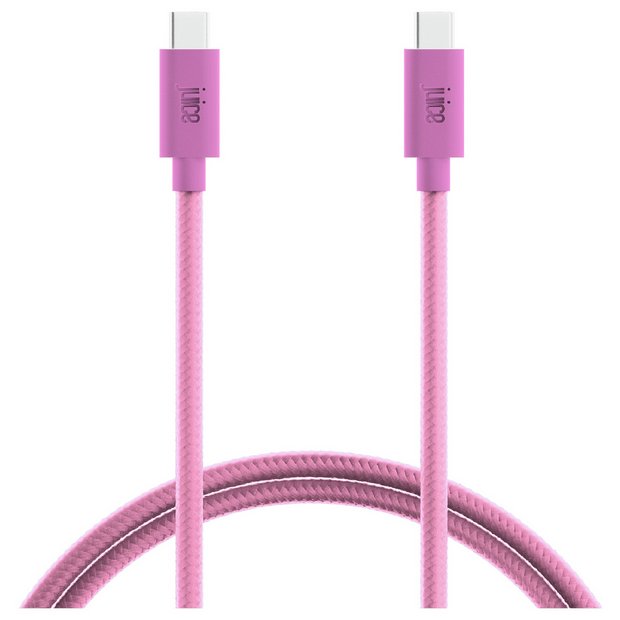 Juice USB-C to USB-C charging cable 2m pink (British brand)
