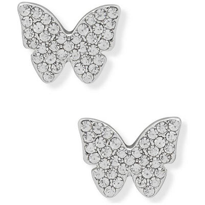 Argos DKNY Silver Coloured Crystal Butterfly Stud Earrings- Buy online at McGrocer