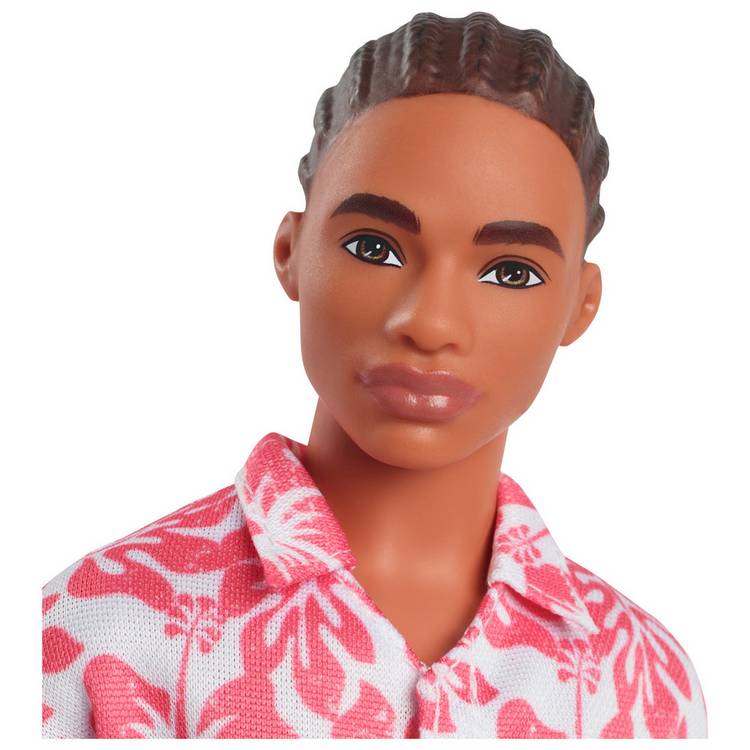 Barbie Ken doll with coral jumpsuit braided hair, imported from the UK