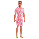 Barbie Ken doll with coral jumpsuit braided hair, imported from the UK