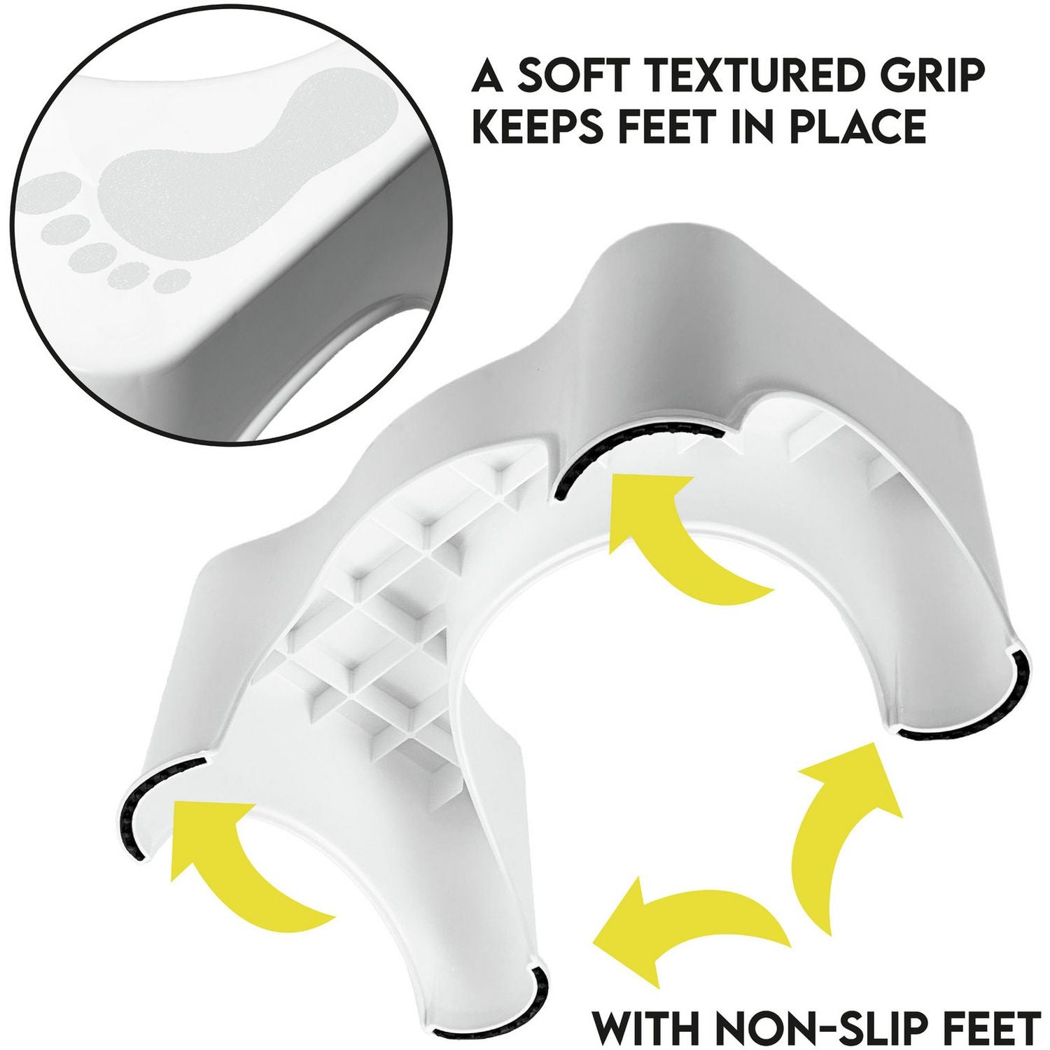 Addis white toilet stool with slip resistant grip, imported from the UK