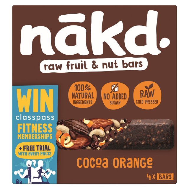 nakd. Cocoa Orange Fruit & Nut Bars Multipack   4 x 35g GOODS M&S   