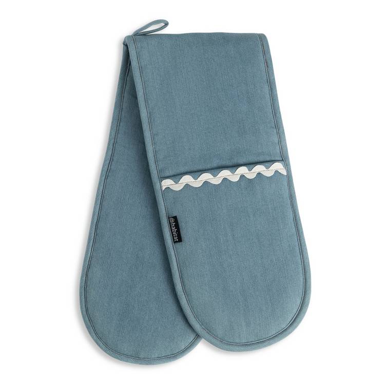 Habitat lemon textile set denim with tea towels and oven glove, UK version