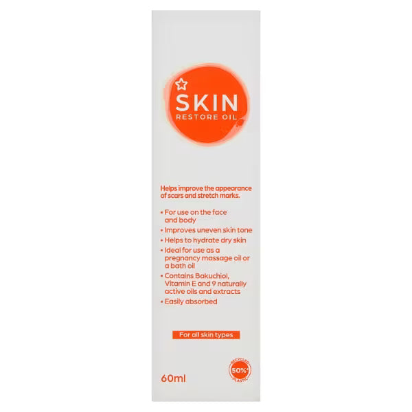 Superdrug skin restore oil for scars 60ml (British brand)