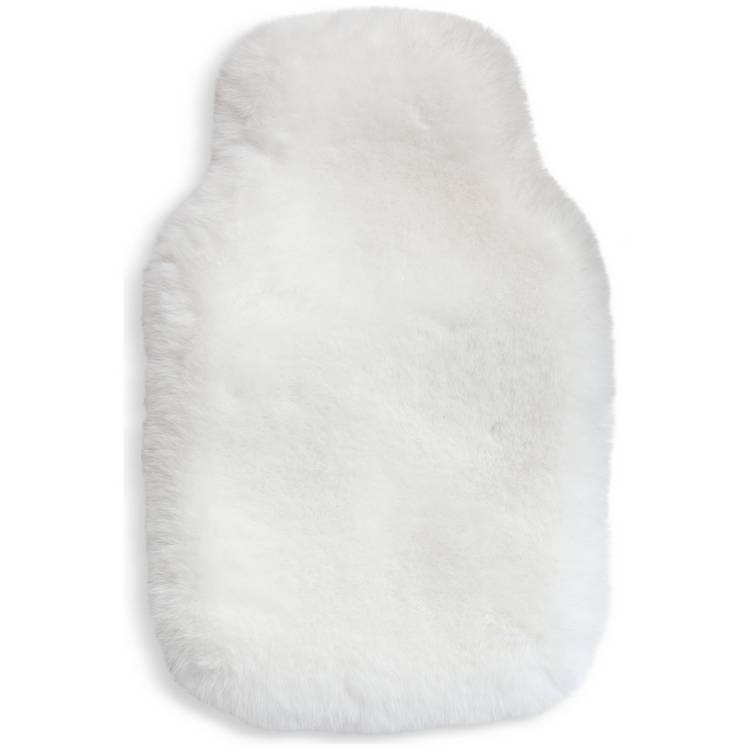 Habitat white faux fur hot water bottle (British brand)
