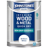 Johnstone's Wood and Metal Eggshell Brilliant White 1.25L, imported from the UK