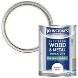 Johnstone's Wood and Metal Eggshell Brilliant White 1.25L, imported from the UK