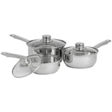Argos Home stainless steel 3-piece saucepan set, UK version