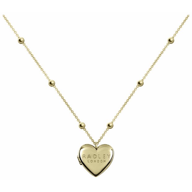 Radley heart photo locket necklace 18ct gold plated 51cm chain - British product