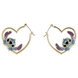 Disney Stitch huggie heart earrings gold-plated brass, imported from the UK