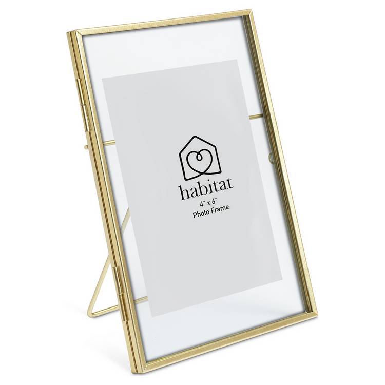 Habitat gold metal easel frame 4x6 - British product