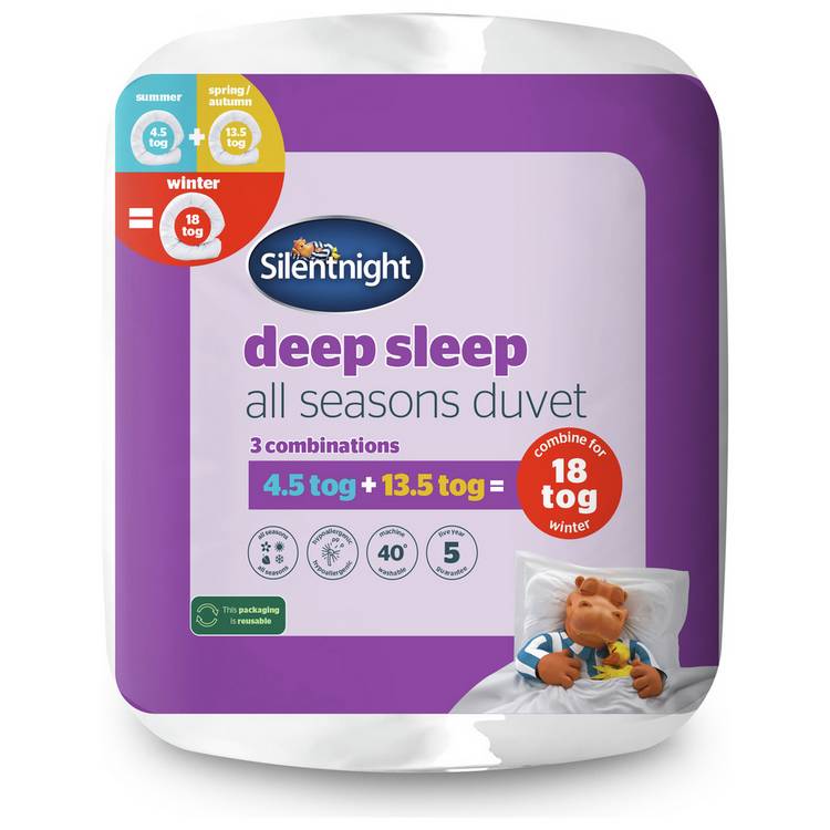 Silentnight all seasons duvet 18 tog single (British brand)