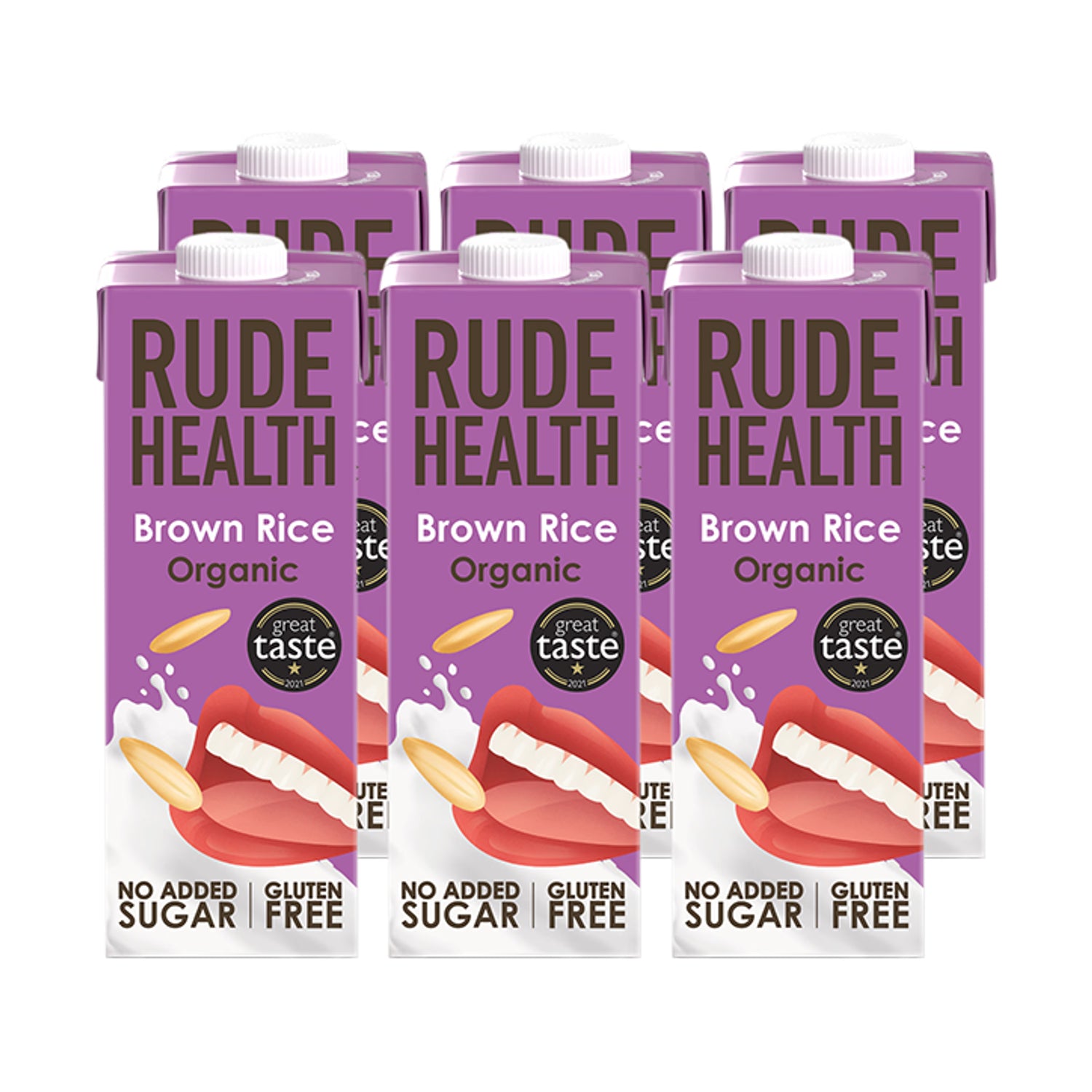 Rude Health Brown Rice Milk Unsweetened 6x 1L, imported from the UK