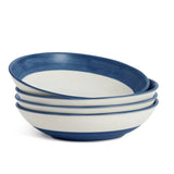 Habitat stoneware pasta bowls blue and cream stripe 4 piece set, UK version