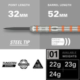 Target Raymond van Barneveld 23g tungsten darts set, imported from the UK