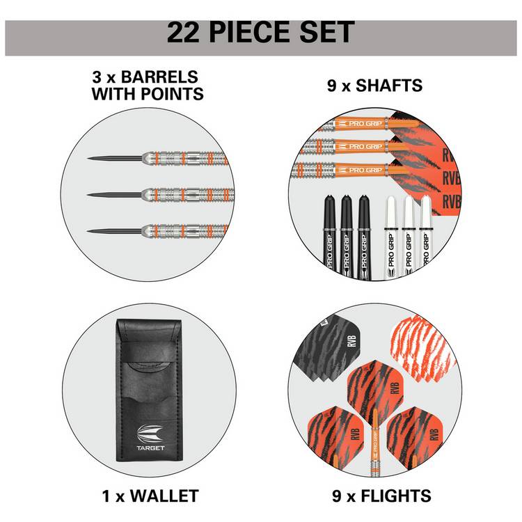 Target Raymond van Barneveld 23g tungsten darts set, imported from the UK