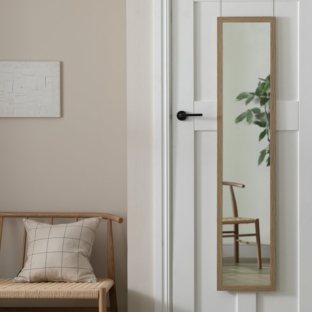 Home Essentials oak full length over the door mirror 120cm - British product