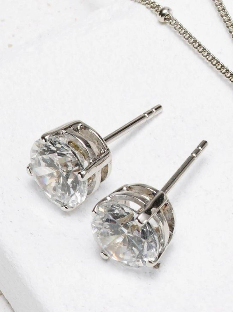 Sterling silver large stud earrings (British brand)