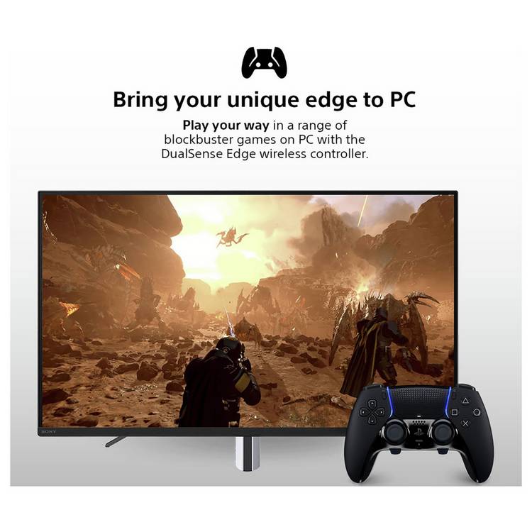 Sony DualSense Edge Midnight Black controller, imported from the UK