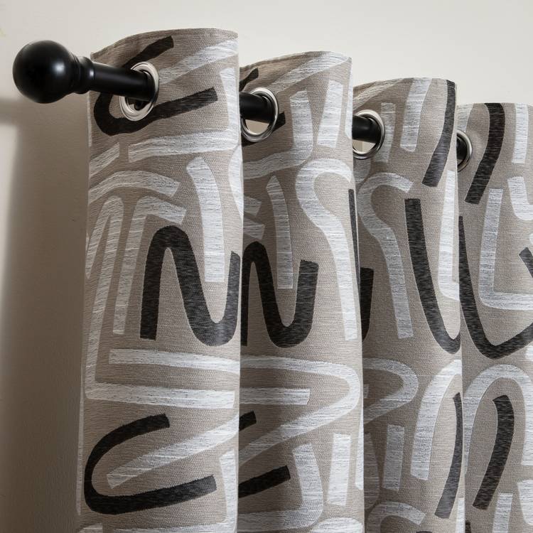 Habitat abstract jacquard curtains natural 117x137cm - British product