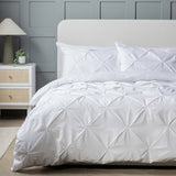 Argos Home pinch pleat pintuck white bedding set double (British brand)