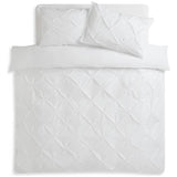 Argos Home pinch pleat pintuck white bedding set double (British brand)
