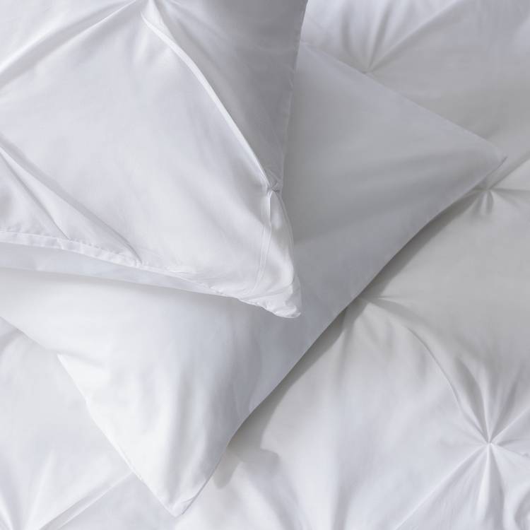 Argos Home pinch pleat pintuck white bedding set double (British brand)
