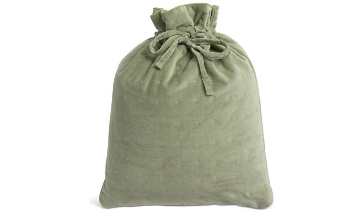 Habitat Sage Velvet Christmas Sack GOODS Argos