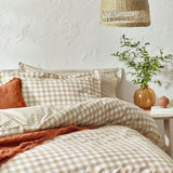 Yard Barton Cotton Check Biscuit Bedding Set - Double