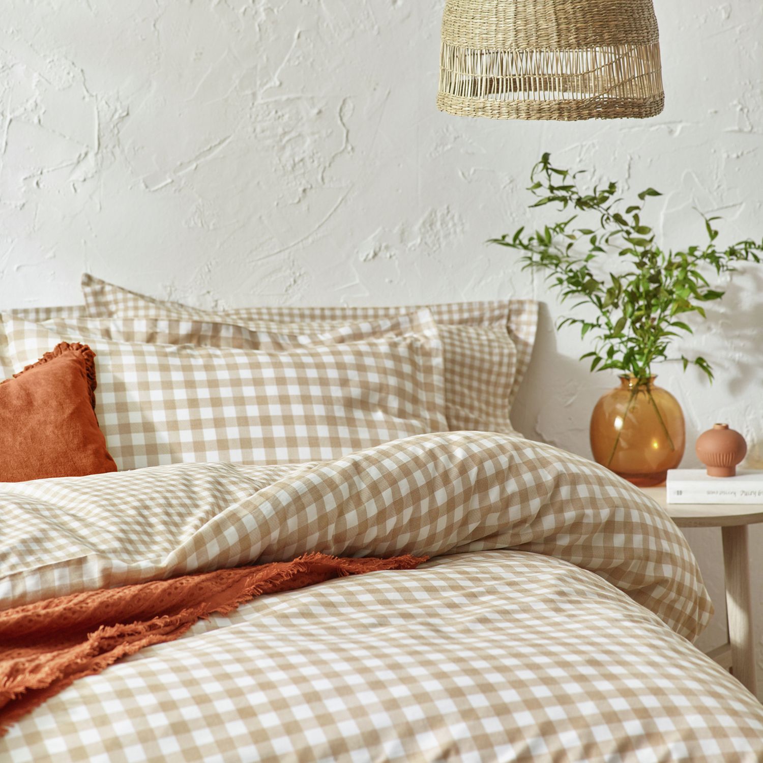 Yard Barton Cotton Check Biscuit Bedding Set - King size