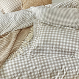Yard Barton Cotton Check Natural Bedding Set - Double