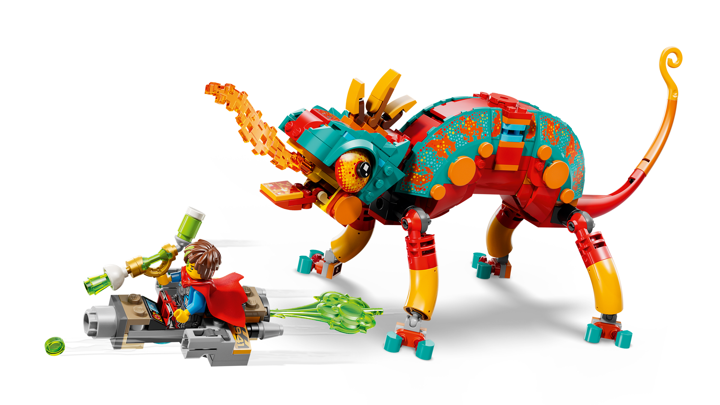 LEGO Mateo's Fire Chameleon Building Set 443 Pieces, imported from the UK
