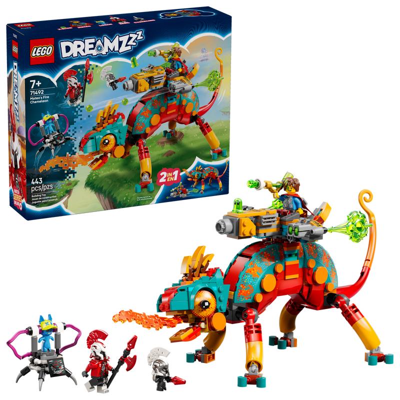 LEGO Mateo's Fire Chameleon Building Set 443 Pieces, imported from the UK