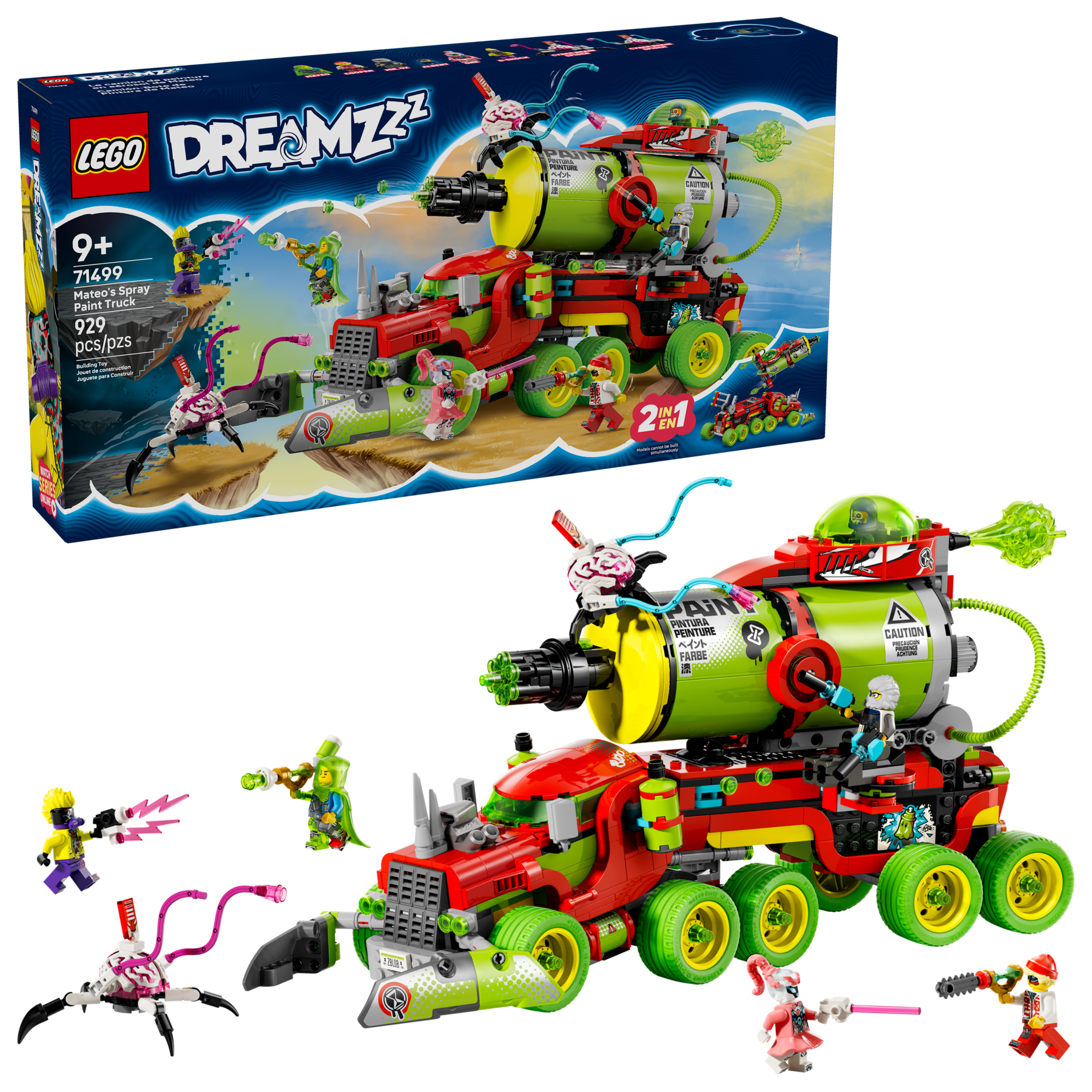 LEGO Dreamzzz Spray Paint Truck 929 Pieces, imported from the UK