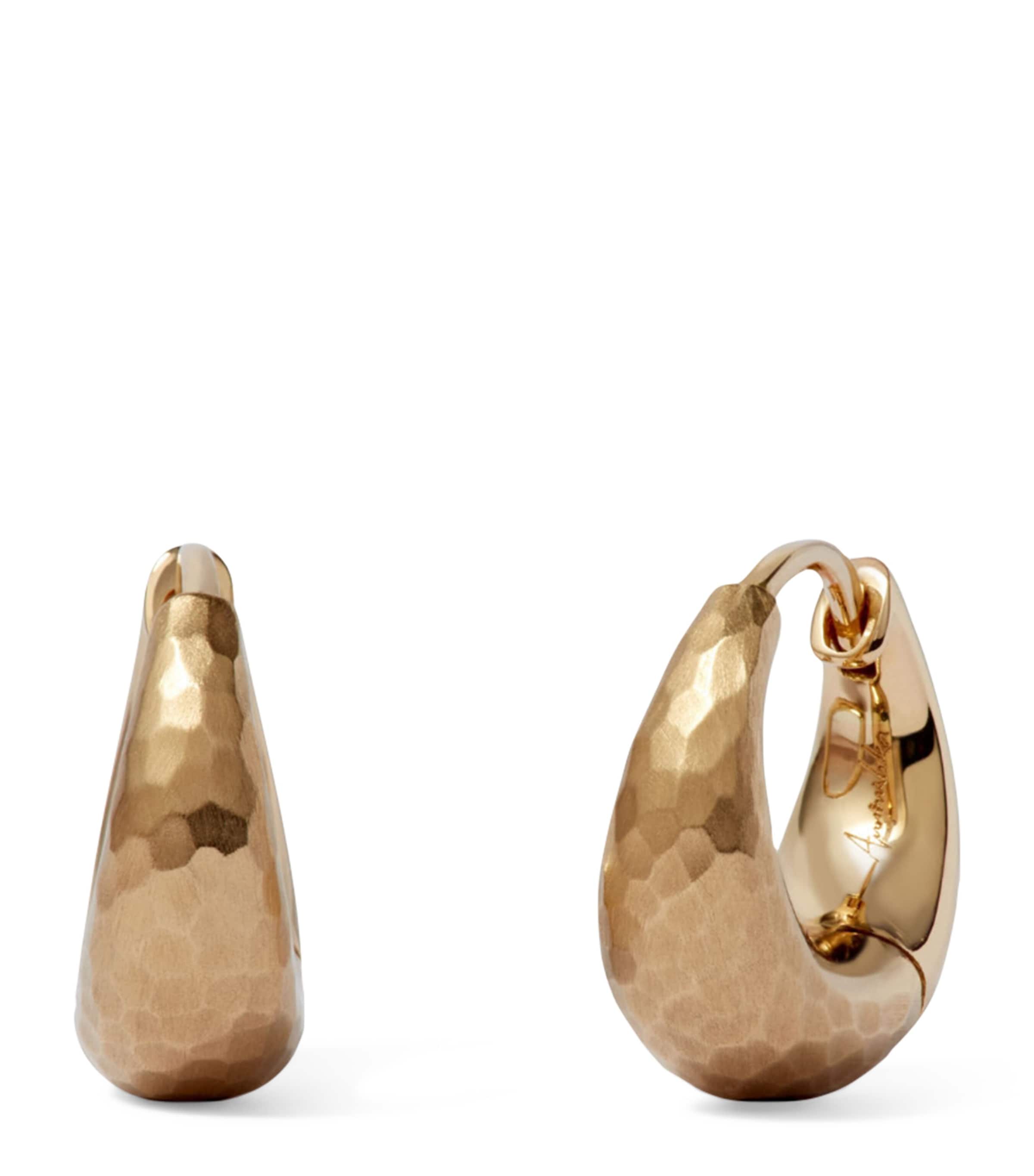 Yellow Gold Organza Hoop Earrings
