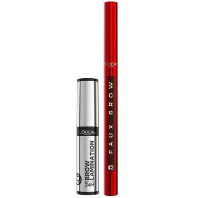 Superdrug L'Oreal Paris Brow Lamination Faux Brow Duo Dark Brunette Eyebrow Set- Buy online at McGrocer
