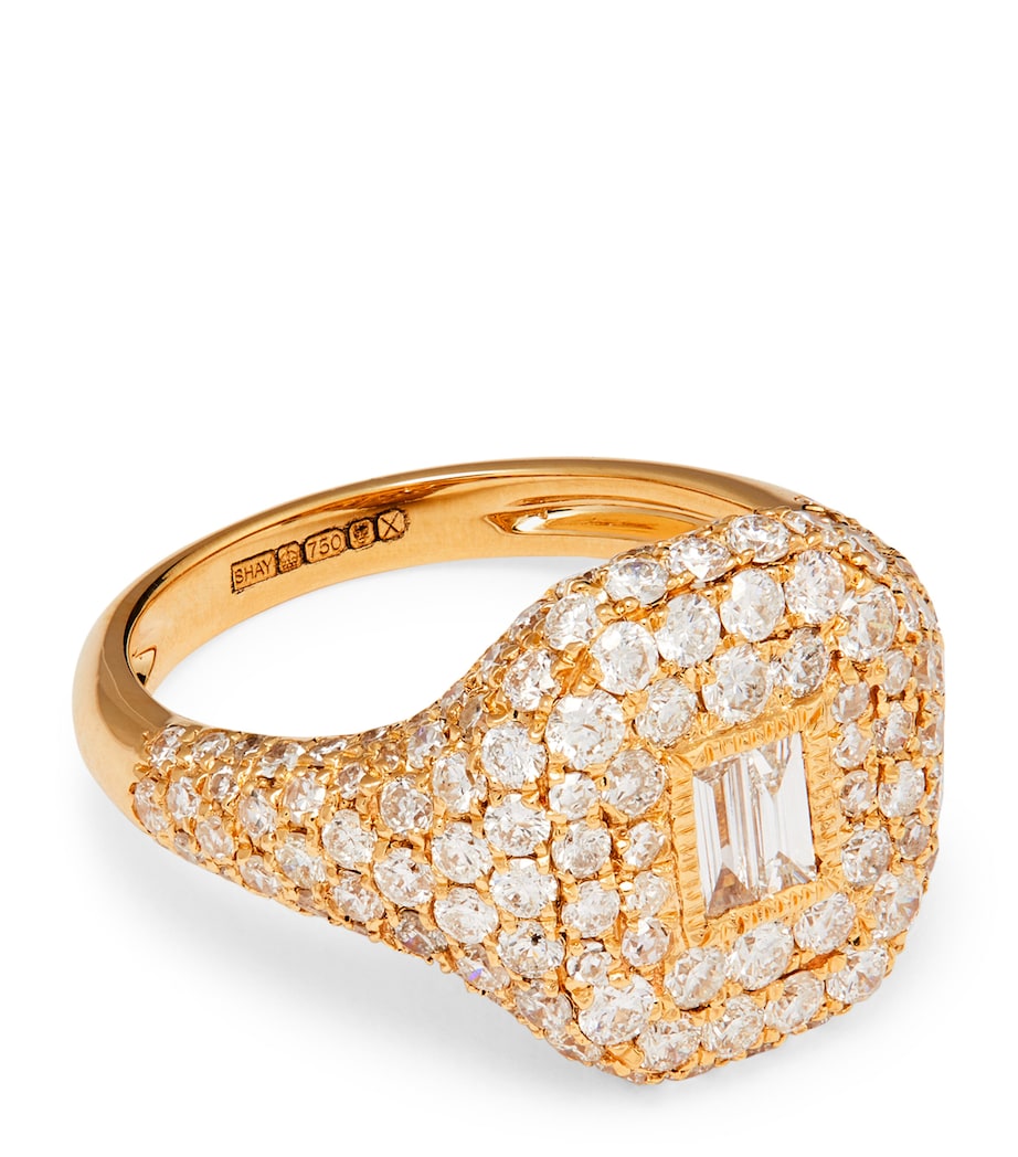 SHAY New Modern pinky ring 18kt yellow gold diamonds, UK version