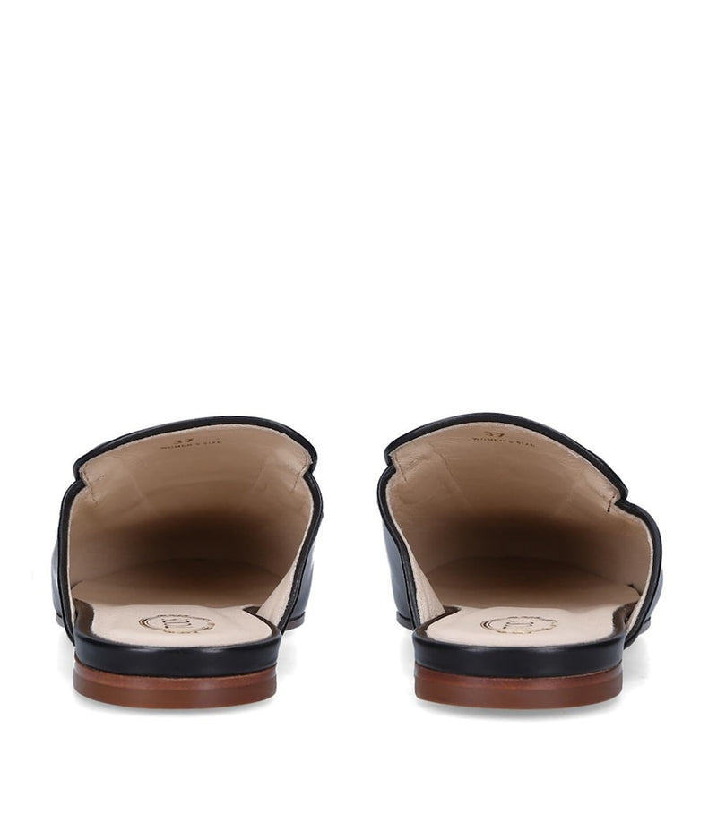 Tod's leather slippers with signature chain detail (British brand)
