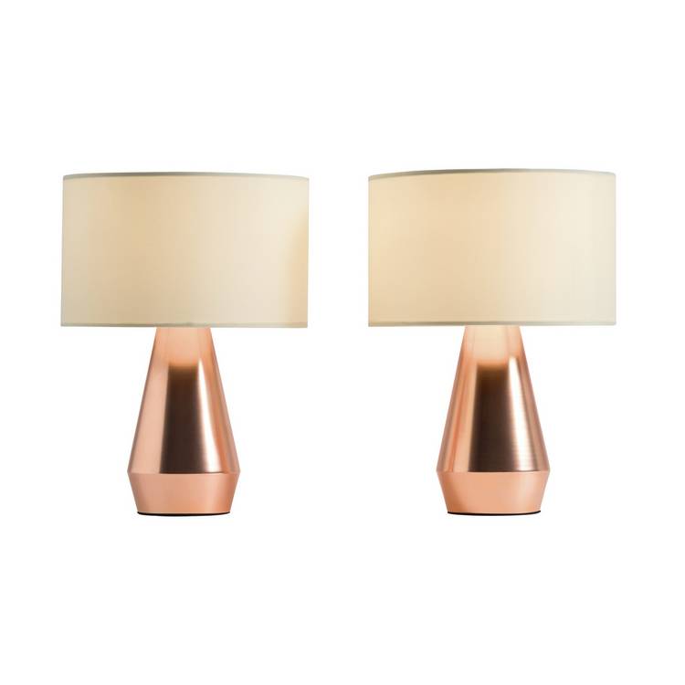 Habitat Maya copper cream touch table lamps - British product