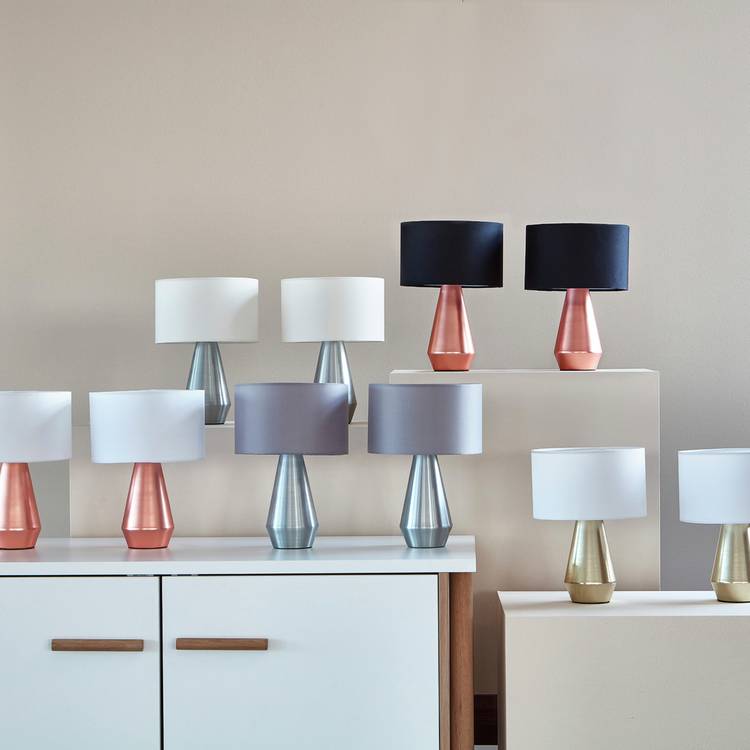 Habitat Maya copper cream touch table lamps - British product